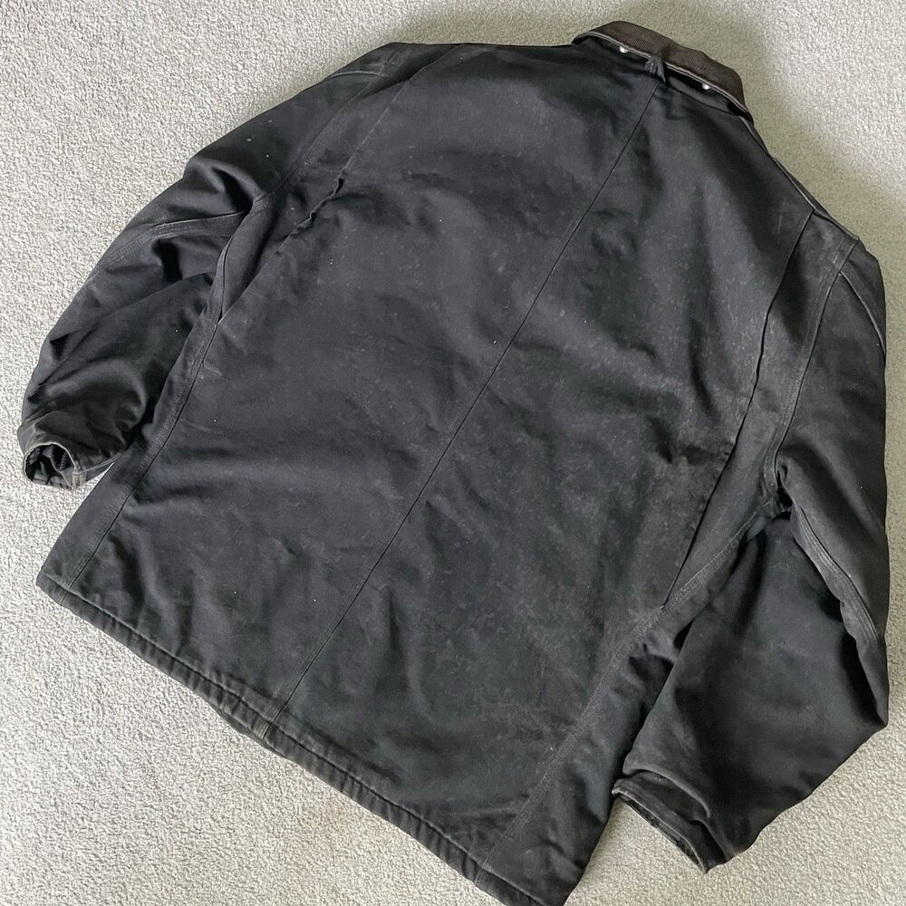 Carhartt Vintage 1990's Blanket Lined Chore Jacket Work Coat Black Men's Size XL - Picture 14 of 16